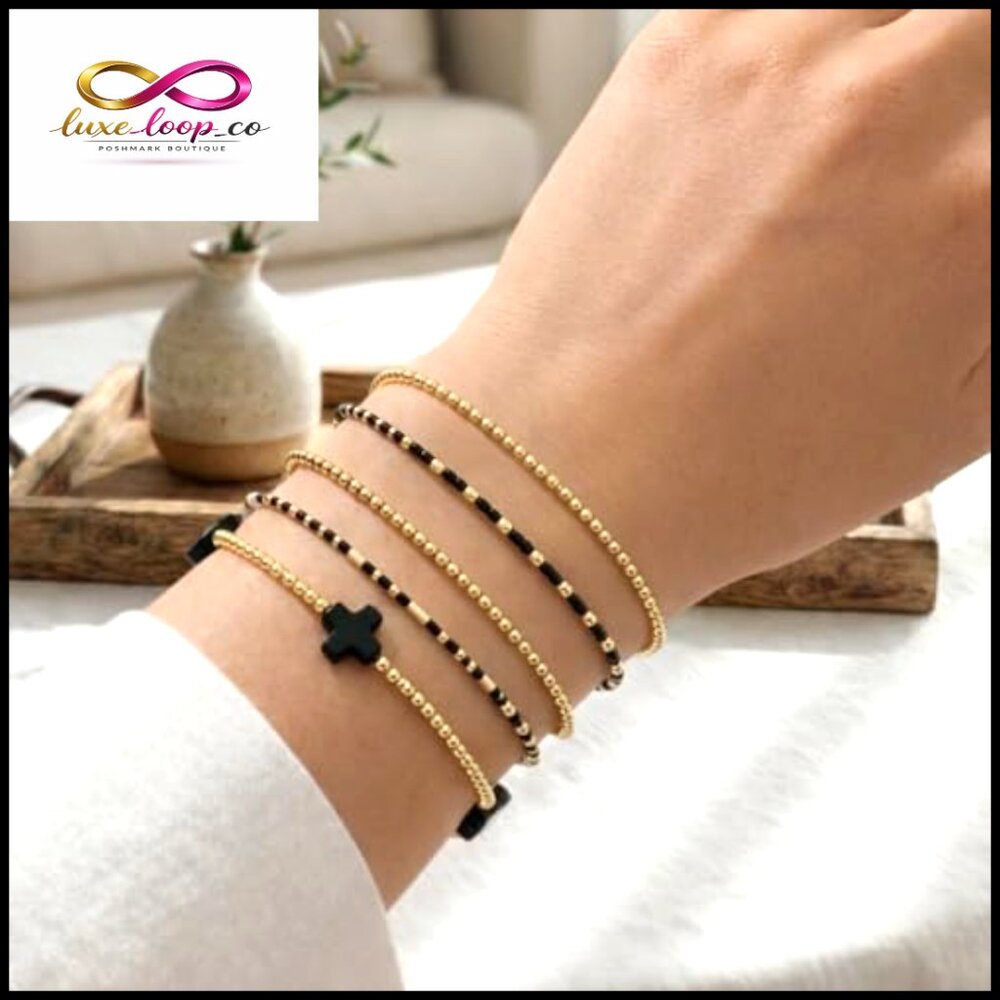 14k Plated Adjustable Stackable Dainty Cross Brac… - image 3